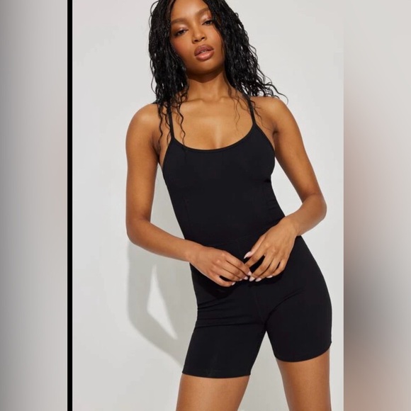 Black Strappy Romper - Picture 2 of 5